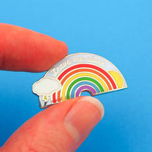 Load image into Gallery viewer, Enamel Pin Leave Me Alone Rainbow
