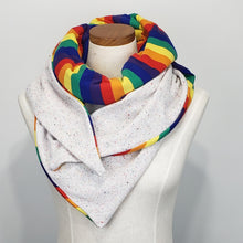 Load image into Gallery viewer, Triangle Scarf Cream/Rainbow
