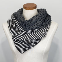 Load image into Gallery viewer, Triangle Scarf Leopard/Stripes
